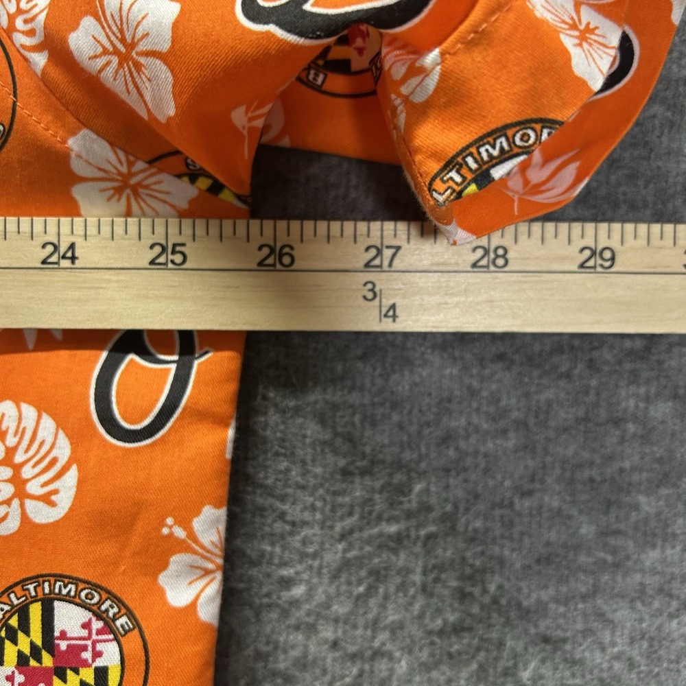 Baltimore Orioles MLB Orange‎ Hawaiian Short Sleeve Button Up Shirt Adult XL - Picture 5 of 6